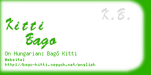 kitti bago business card
